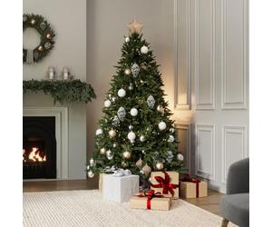 CHARLES BENTLEY Christmas Tree, Luxury, 6ft, Faux, Hinged, Nordic Spruce Christmas Tree, Quick Easy Assembly, 48 Inch, Wide, Realistic, Fir, Pine, Xmas Decoration, Artificial, 1.9k Branches, Festive