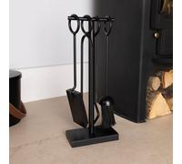 Charles Bentley Conifer Fireside Companion Set Straight Line Tool Stand Rectangular Base Black