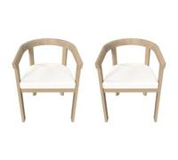 Charles Bentley Curve Acacia Dining Chairs with Cushions - Set of 2