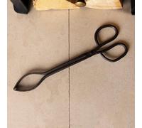 CHARLES BENTLEY Tongs, Snug, Cypress, Fireside Tongs, Iron, Black, Antique, Vintage Design, Fire Tool, Fire Accessory, Powder Coated Finish, Coal, Wood, Fireside, Wood Burner, Fireplace (37x11x0.8cm)