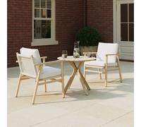 Charles Bentley Delgada 2 Seater Acacia and Weave Bistro Set - Natural Wood - Wilko