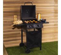 Charles Bentley Deluxe Auto Ignition 2 Burner Gas BBQ Grill Steel Barbecue Black