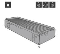 CHARLES BENTLEY Deluxe Sun Lounger Cover, Waterproof, Tear Resistant, For Outside, Patio, Sun Lounger Cover, Windproof, Rectangular, Large, Weatherproof, 600D PVC Polyester, In Black (205x80x35cm)