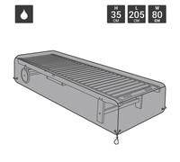 CHARLES BENTLEY Deluxe Sun Lounger Cover, Waterproof, Tear Resistant, For Outside, Patio, Sun Lounger Cover, Windproof, Rectangular, Large, Weatherproof, 600D PVC Polyester, In Black (205x80x35cm)