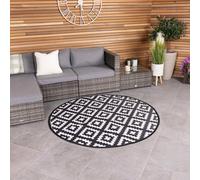 Charles Bentley Diamond Pattern Lightweight Waterproof Indoor/patio Round Rug
