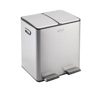Charles Bentley 30L Double Compartment Kitchen Bin Stainless Steel Rubbish Bin Bins for Kitchen Waste Bin Pedal Bin Double Bin Pedal Bins for Kitchen Recycling Bins for Kitchen