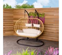 Charles Bentley Double Hanging Swing Chair Seat Natural