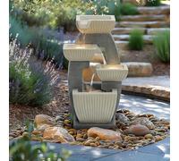 Charles Bentley Elbe 4 Tier Water Feature with LED Lights - Mains Powered