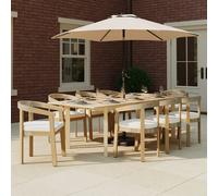 Charles Bentley Extending Dining Table Acacia Wood Garden Patio Furniture 2.4M