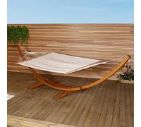 Charles Bentley Larch Wood Arc Stand Hammock 4m Extra Large, Cream