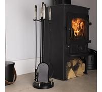 Charles Bentley Fireside Companion Set Snug Iron, Black, H77 x 19.5 cm