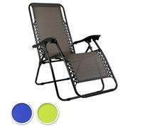 Charles Bentley Zero Gravity Reclining Sun Lounger, Grey