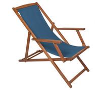 Charles Bentley Folding Fsc Eucalyptus Wooden Deck Chair Beach Sun Lounger Teal
