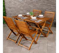 Charles Bentley FSC® 100% Acacia Wood 5pc Garden Furniture - Table & 4 Chairs
