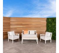 Charles Bentley Fsc Acacia White Washed 4 Piece Garden Outdoor Lounge Set