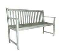 Charles Bentley FSC Acacia White Washed Wooden Garden Patio Outdoor 2 Seater Bench 14kg Max User: 160kg