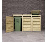 Charles Bentley FSC® Mixed Wooden Bin Store Wheelie Bin Storage Unit Lifting Lid