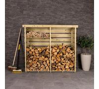 Charles Bentley Fsc Nordic Spruce Wood Double Log Store Firewood Storage Heavy