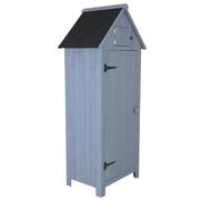 Charles Bentley Slim Tall Garden Storage Shed Grey H179 x L77 x W54cm Grey Charles Bentley Grey
