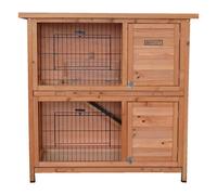 Charles Bentley 2 Storey Wooden Pet Hutch.02, Brown