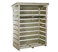 Charles Bentley FSC Wooden Garden Small Log Store Heavy Duty Firewood Storage