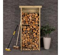 Charles Bentley Fsc Wooden Single Tall Log Store Firewood Garden Storage Unit
