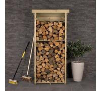 Charles Bentley Certified Wooden Single Tall Log Store, Brown