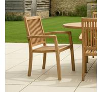 Charles Bentley Garden Dining Chairs Stacking Teak Wood Patio Furniture Set Of 2