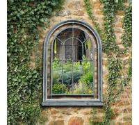 Charles Bentley Garden Premium Grey Arched Glass Mirror Suitable For Indoor & Outdoor Use