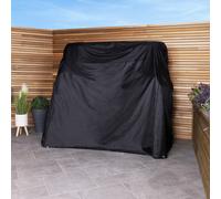 CHARLES BENTLEY Garden Swing Seat Cover, Waterproof, Tear Resistant, For Outside, Patio, Garden Table Cover, Windproof, Circular Table, Weatherproof, 1 Year Guarantee, UV Resist, Black (192x194x133cm)