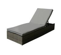 Charles Bentley Reclining Rattan Sun Lounger, Grey
