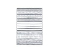 CHARLES BENTLEY Geometric Stripe 100% Weatherproof Lightweight Indoor/Outdoor/Patio Plastic UV Resistant Garden Recycled Material Rug Grey For Balcony Beach BBQ And More (170x120cm)