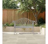 Charles Bentley 2 Seater Grey Decorative Rustic Metal Garden Bench - Wilko