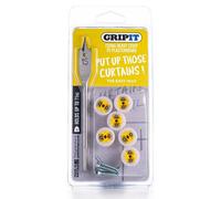 Charles Bentley Gripit 15mm Plasterboard Fixing - Curtain Kit (Yellow) Max Load 71Kg