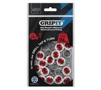 Charles Bentley Gripit 18mm Plasterboard Fixing - 25 Pack (Red) Stud Wall Anchor Max Load 74Kg