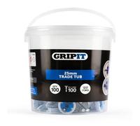 Charles Bentley Gripit 25mm Plasterboard Fixing - 100 Pack (Blue) Stud Wall Anchor Max 113Kg