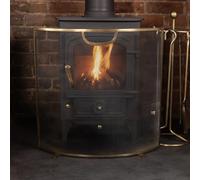 Charles Bentley Heavy Duty Mesh Fire Screen, Brass 60x60x15cm