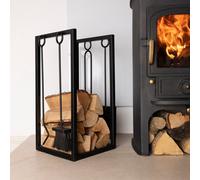 Hornbeam Log Holder Fireside Companion Set, Black