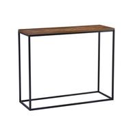 Industrial Chevron Console Contemporary Wood Metal Table Charles Bentley Black One Size