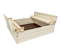 Charles Bentley Square FSC Certified Wood Sand Pit with Bench, Brown