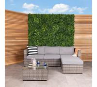Charles Bentley L-Shaped 3 Seater Rattan Garden Lounge Set, Grey