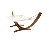 Charles Bentley Larch Wood Arc Stand Hammock 4m Extra Large, Cream