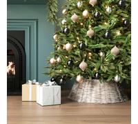 CHARLES BENTLEY Large 28cm Wicker Christmas Tree Skirt, Natural Woven Design, Rustic Finish, Hides Tree Stands & Cables, Lightweight & Durable, Indoor