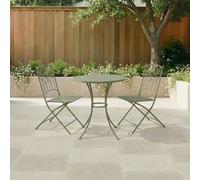 Charles Bentley Wrought Iron Bistro Set - Green, Green