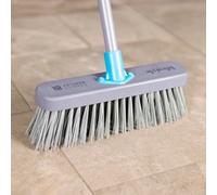 LIFESTYLE 12" Stiff Synthetic Outdoor Wooden Broom, FSC® 100% Certified, Recycled Synthetic Bristles, Durable, For Outdoor Use, Vinyl & Wooden Floors, 4ft Metal Handle, Cleaning Tool (29x6x131.5cm)