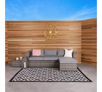 Charles Bentley Lightweight Waterproof Indoor/Outdoor Rug in Jet Black | Size: 160 cm x 230 cm Charles Bentley Jet Black 160 cm x 230 cm