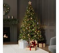 Charles Bentley Luxury 8Ft Pre-Lit Faux Nordic Spruce Hinged Christmas Tree
