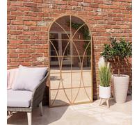 CHARLES BENTLEY Madrid Arch Mirror Durable, Weather Resistant, Shatterproof, Wall Mounted Accent Mirror Décor For Garden, Iron, Aluminium (180x90cm)