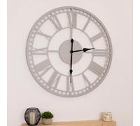 Charles Bentley Malham Round Skeleton Wall Clock - Grey, Grey