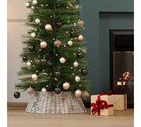 CHARLES BENTLEY Medium 25cm Wicker Christmas Tree Skirt, Natural Woven Design, Rustic Finish, Hides Tree Stands & Cables, Lightweight & Durable,